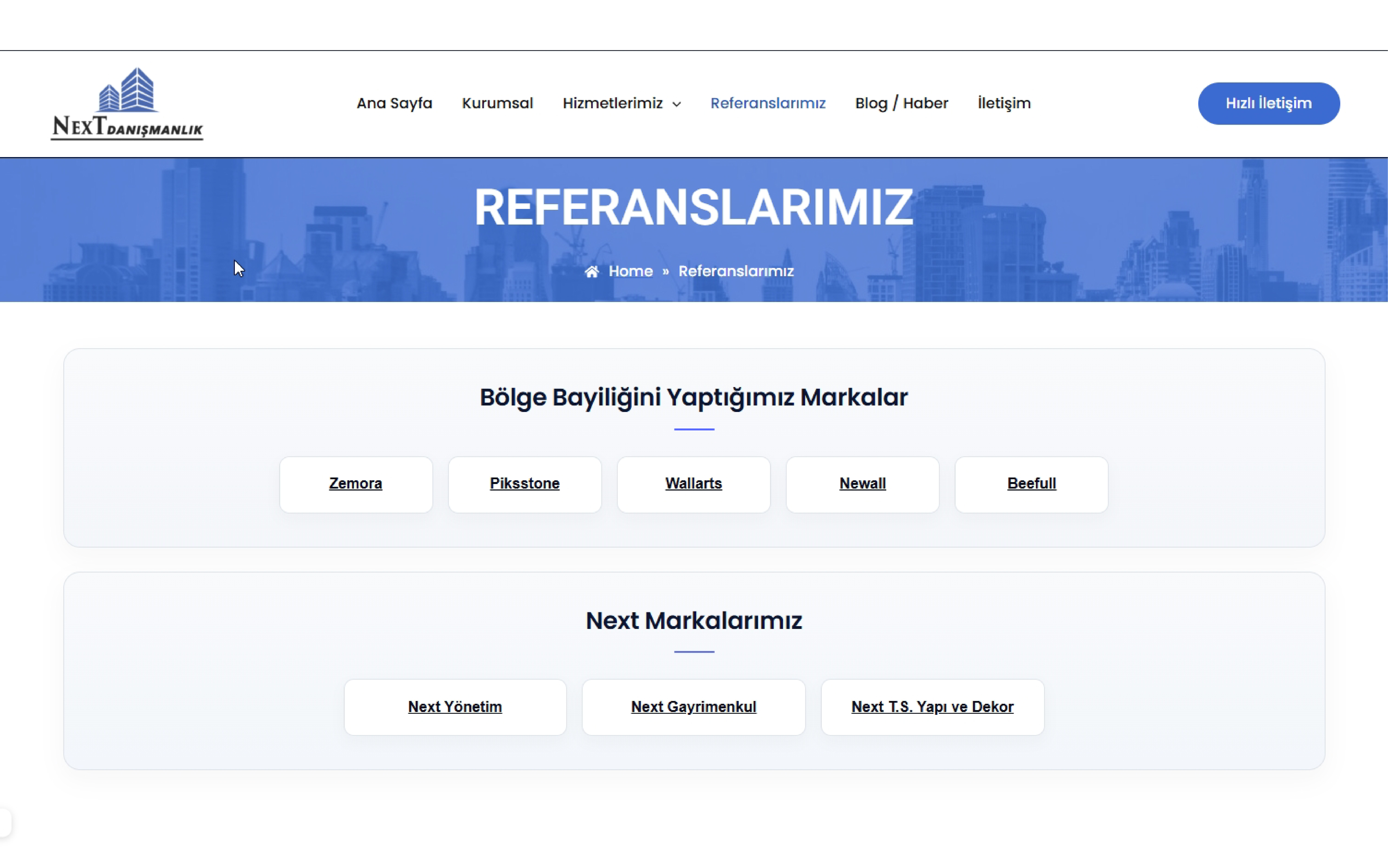 Next Danışmanlık web sitesi